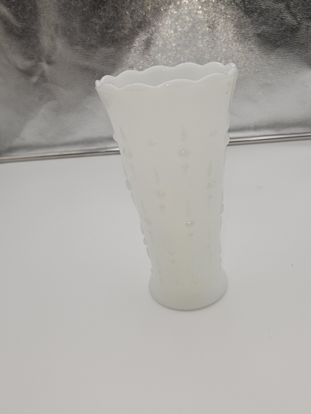 White Glass Decorative Bud Vase - Elegant Home Accent